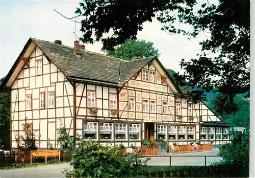 AK / Ansichtskarte 73944339 Neuhaus_Solling Hotel Brauner Hirsch Fachwerkhaus