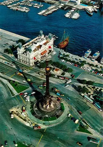 AK / Ansichtskarte 73945630 Barcelona_Cataluna_ES Monument a Colón vista aérea