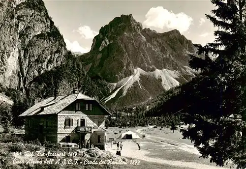 AK / Ansichtskarte 73946685 Croda_dei_Rondoni_Schwalbenkofel_2873m_Kaernten_AT Rifugio Tre Scarperi Casa Alpina dell ASCI Berghaus Alpen