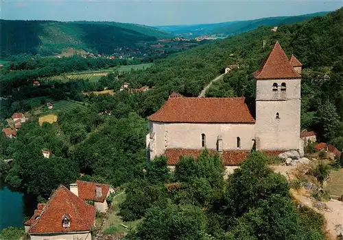 AK / Ansichtskarte  Saint-Cirq-Lapopie Premier Village de France Eglise XVe siècle