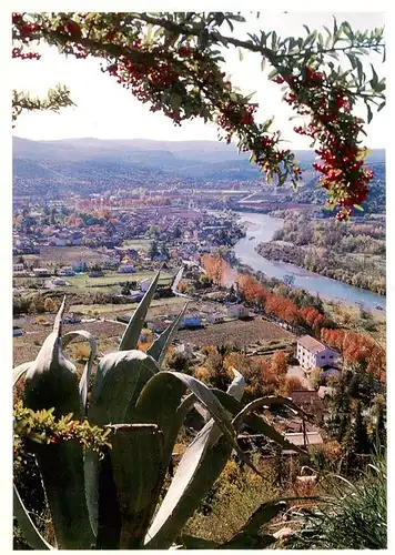 AK / Ansichtskarte  Saint-Bauzille-de-Putois Village au bord de l'Hérault vu de la grotte des Demoiselles