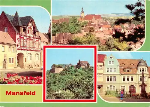 AK / Ansichtskarte 73947297 Mansfeld__Suedharz Rathaus Teilansicht Schlossblick Polytechn Oberschule