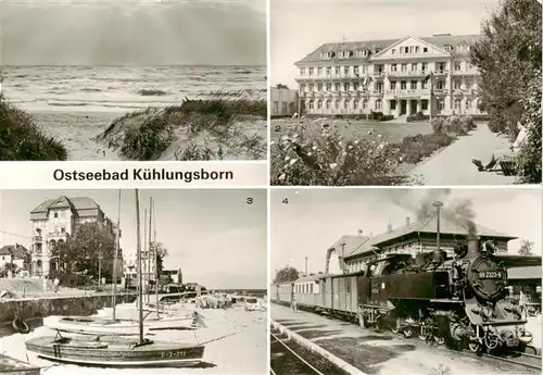 AK / Ansichtskarte 73947338 Kuehlungsborn_Ostseebad An der Ostsee FDGB Erholungsheim Georgi Dimitroff FDGB Erholungsheim Haus am Meer und Strand Molli auf dem Bahnhof Kuehlungsborn