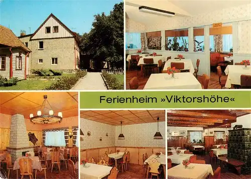 AK / Ansichtskarte 73947372 Friedrichsbrunn_Harz Ferienheim Viktorshoehe Gaststaette Bauernstube Kleiner Speiseraum Grosser Speiseraum