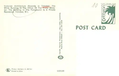 AK / Ansichtskarte 73948669 Trinidad_and_Tobago Victorian Architecture Abounds The White Building The Office Of The Prime Minister