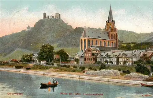 AK / Ansichtskarte 73948941 Oberwesel_Rhein Partie am Hafen Liebfrauenkirche