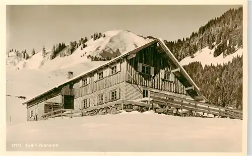 AK / Ansichtskarte 73949126 Ofterschwang Kahlrueckenalpe mit Rangiswangerhorn Winterlandschaft Allgaeuer Alpen