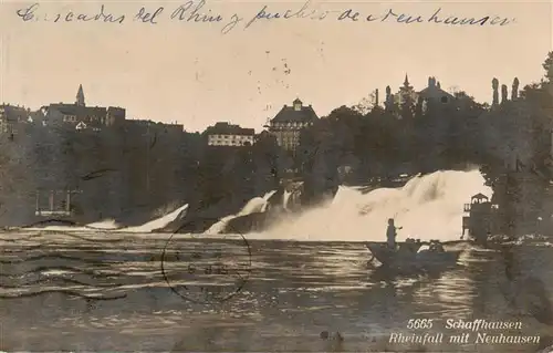 AK / Ansichtskarte  Schaffhausen__SH Rheinfall mit Neuhausen