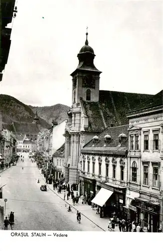 AK / Ansichtskarte 73950044 Orasul_Stalin_Brasov_Kronstadt_RO Ortszentrum Kirche