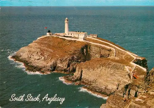 AK / Ansichtskarte 73950118 Anglesey_Wales South Stack Lighthouse aerial view