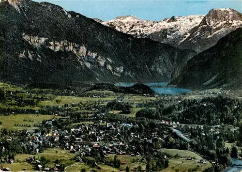 AK / Ansichtskarte 73950580 Bad_Goisern_Salzkammergut_AT Panorama Jod-Schwefelbad im Hintergrund Hallstaettersee und Dachsteingruppe