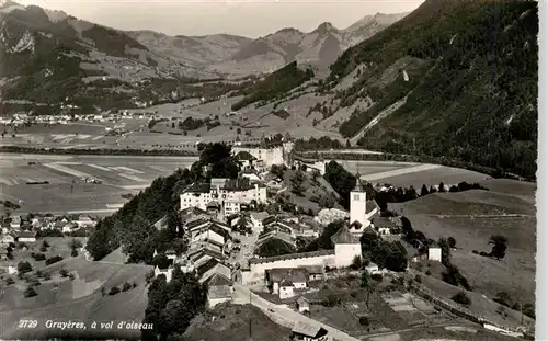 AK / Ansichtskarte  Gruyeres__Gruyere_Greyerz_FR Château à vol d'oiseau