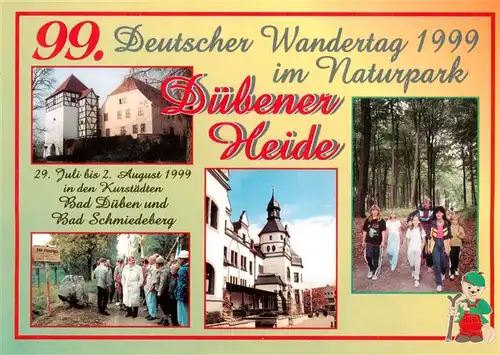 AK / Ansichtskarte 73953767 Bad_Dueben Naturpark Duebener Heide Kurhaus Bad Schmiedeberg Wandergruppe auf dem Forsterweg Lutherstein