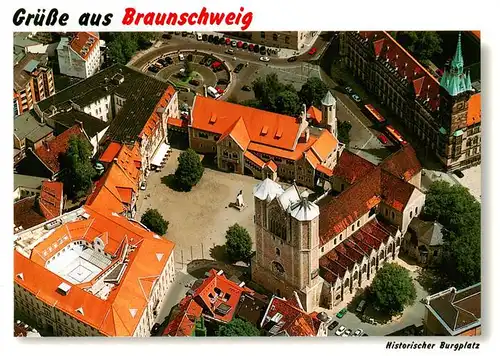 AK / Ansichtskarte 73953770 Braunschweig Burgplatz mit Dom St Blasii Fliegeraufnahme