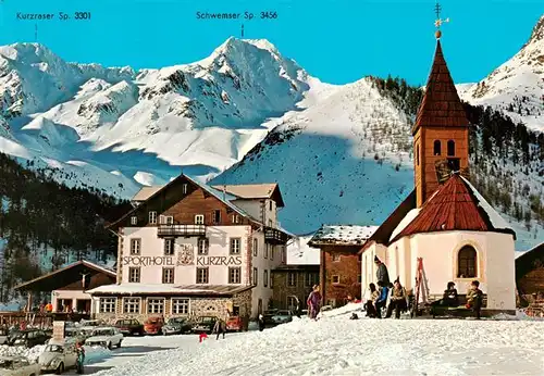 AK / Ansichtskarte 73954365 Kurzras_Schnalstal_Suedtirol_IT Sporthotel Kirche Winterpanorama