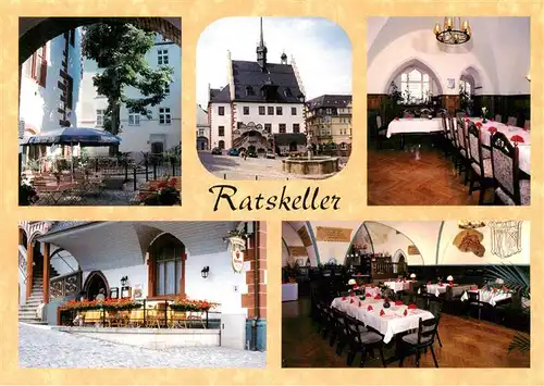 AK / Ansichtskarte 73954862 Poessneck Speisegaststaette Ratskeller Gastraeume Marktplatz 