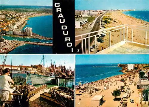 AK / Ansichtskarte  Grau-du-Roi Ecole de Voile et la Plage Vue aerienne La Plage du Boucannet Les Bords du Canal La Plage