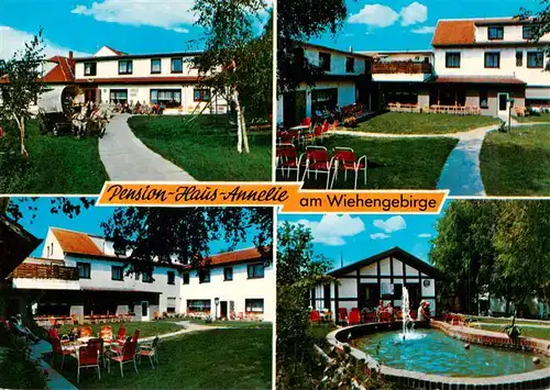 AK / Ansichtskarte 73955819 Bad_Holzhausen_Luebbecke_Preussisch_Oldendorf_NRW Pension Haus Annelie Park Terrasse Springbrunnen