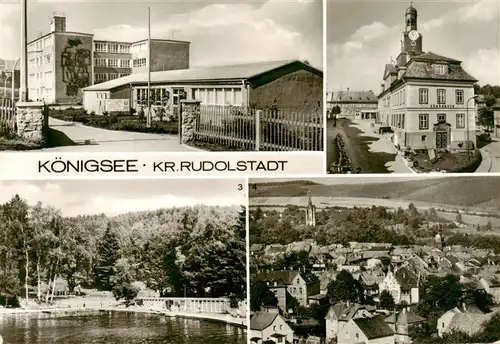 AK / Ansichtskarte 73956160 Koenigsee_Rudolstadt_Thueringen Goethe-Oberschule Rathaus Waldbad Teilansicht