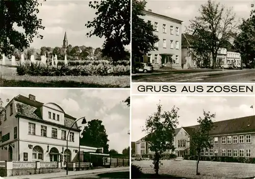 AK / Ansichtskarte 73956196 Zossen_Brandenburg Park Marktplatz Skala-Lichtspiele Berufsschule