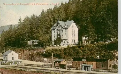 AK / Ansichtskarte 73958264 Flossplatz_Wolkenstein_Sachsen Sommerfrische Bahnhof