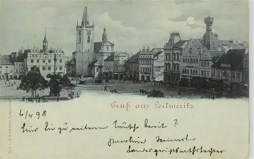 AK / Ansichtskarte 73958302 Leitmeritz_Litomerice_CZ Stadtplatz Mondscheinkarte