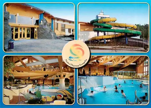 AK / Ansichtskarte 73958794 Templin Natur Therme Templin Gastraum Wasserrutsche Hallenbad