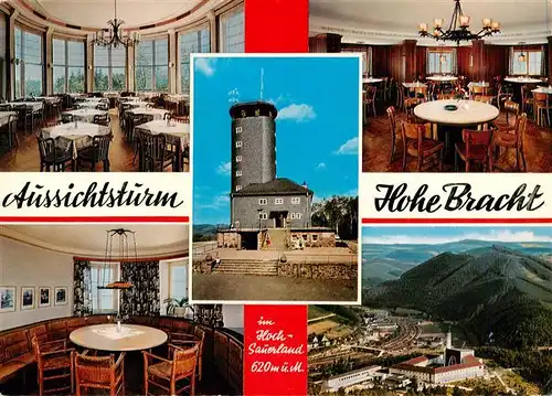 AK / Ansichtskarte 73959132 Hohe_Bracht_Lennestadt Aussichtsturm Hohe Bracht Gastraeume Fliegeraufnahme