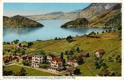 AK / Ansichtskarte  Emmetten_NW Kurhaus Engel Vierwaldstaettersee Buergenstock und Rigi