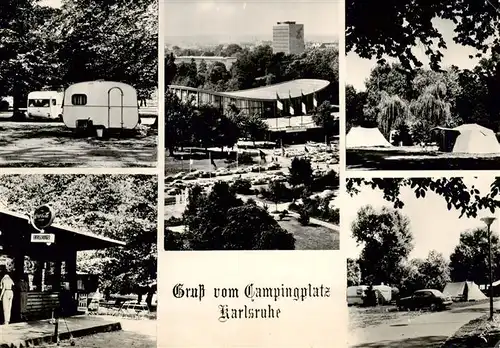 AK / Ansichtskarte 73959377 KARLSRUHE_Baden Campingplatz Restaurant Teilansichten