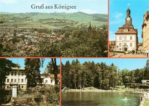 AK / Ansichtskarte 73959998 Koenigsee_Rudolstadt_Thueringen Panorama Rathaus Diaet Kurheim Waldseebad