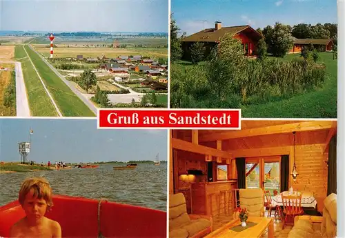 AK / Ansichtskarte 73960067 Sandstedt Panorama Ferienhaeuser Sandstedt Gastraum Bungalows