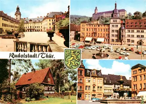 AK / Ansichtskarte 73960146 Rudolstadt_Thueringen Schloss Heidecksburg Marktplatz Volkskundemuseum Marktbrunnen