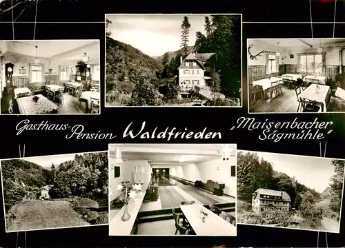 AK / Ansichtskarte 73960160 BAD_LIEBENZELL Pension Waldfrieden Gastraeume Kegelbahn Maisenbacher Saegmuehle