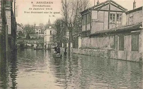 AK / Ansichtskarte  Asnieres_92-sur-Seine Inondations de Janvier 1910 Hochwasser Katastrophe