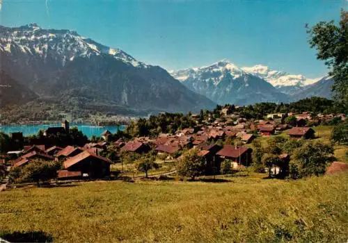 AK / Ansichtskarte  Ringgenberg_Brienzersee_BE Kirche mit Sulegg und Schwalmern