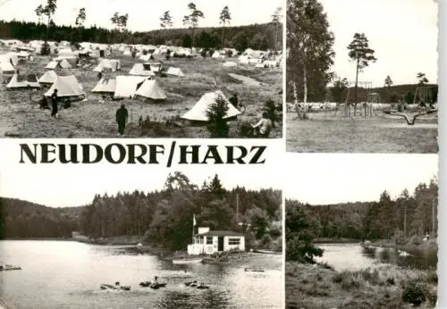 AK / Ansichtskarte 73961559 Neudorf_Harz_Harzgerode Birnbaumteich mit Zeltplatz