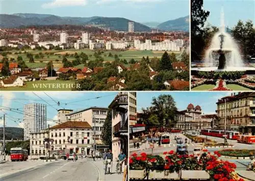 AK / Ansichtskarte  WINTERTHUR__ZH Blick vom Sonnenberg Stadthaus Brunnen Archplatz mit Sulzer Hochhaus Bahnhofplatz