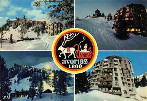 AK / Ansichtskarte  Avoriaz Vue générale de la station Hôtel des Dromonts vue de nuit
