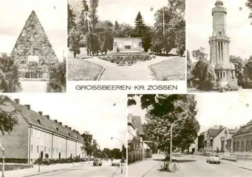 AK / Ansichtskarte 73962322 Grossbeeren Buesopyramide VVN Denkmal Gedenkturm Bahnhofstrasse Berliner Strasse