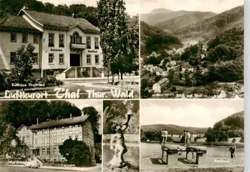 AK / Ansichtskarte 73962566 Thal_Ruhla_Bad Kurhaus Thalfried Panorama Wartburghotel Freibad