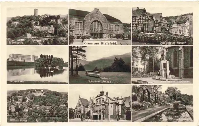 AK / Ansichtskarte 73963784 BIELEFELD Sparrenburg Oetkerhalle Johannisberg Bahnhof Schwedenschanze Rathaus Theater Altdeutsche Haeuser Leineweber Brunnen Botanischer Garten