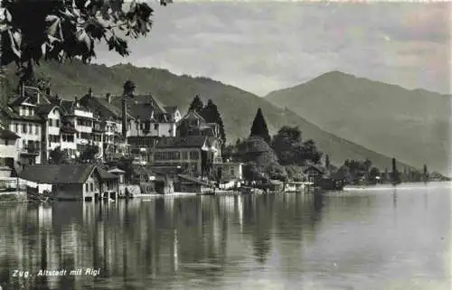 AK / Ansichtskarte  ZUG__Zugersee_ZG Altstadt mit Rigi