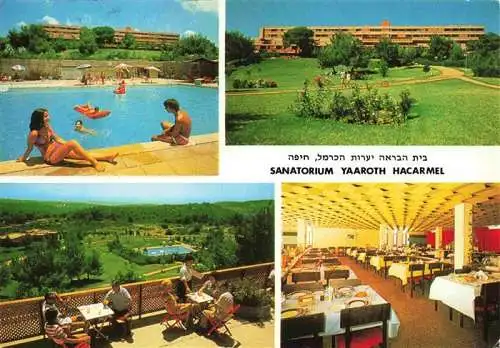 AK / Ansichtskarte 73964664 Hacarmel_Hakarmel_Hadar_Haifa_Israel Sanatorium Yaaroth Swimming Pool Restaurant