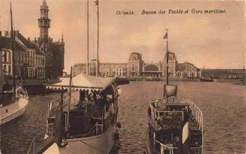 AK / Ansichtskarte 73964719 Ostende_Oostende_West-Vlaanderen_Belgie Bassin des Yachts et Gare maritime