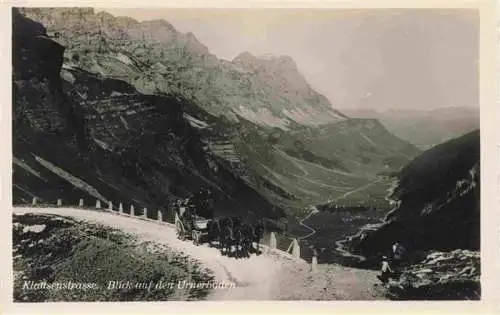 AK / Ansichtskarte  Urnerboden_UR Panorama Blick von der Klausenstrasse Alpen Postkutsche