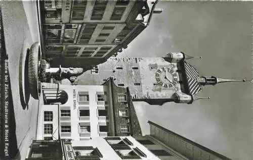 AK / Ansichtskarte  BADEN__AG Stadtturm und Hotel Engel Brunnen