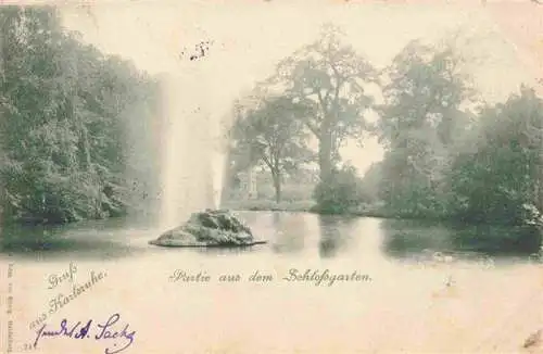 AK / Ansichtskarte 73966496 KARLSRUHE_Baden Partie aus dem Schlossgarten