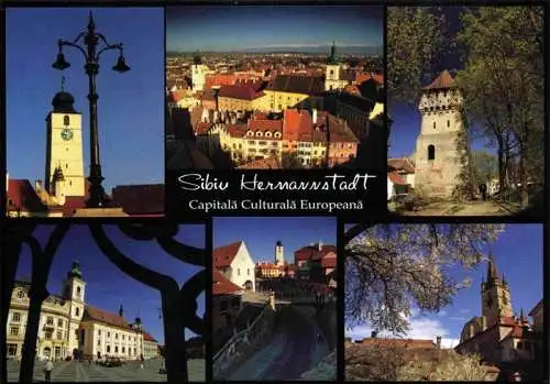 AK / Ansichtskarte 73967191 SIBIU_Hermannstadt_RO Turnul Sfatului Piaja Mica Turnul Olarilor Piata Mare Podul Minciunilor Casa Artelor Biserica Evaghelica