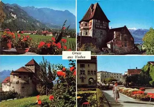 AK / Ansichtskarte 73968432 Vaduz_Liechtenstein_FL Landesfuerstliche Residenz Falknisgruppe Rotes Haus Schloss Postplatz